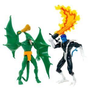 Marvel X-Men Excalibur Nightcrawler Sauron Vintage Action Figures Lot Toy Biz